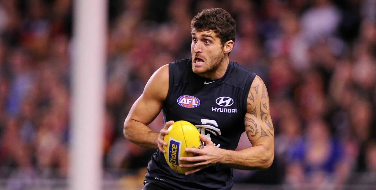 NEW PANTHER: A wide-eyed Paul Bower in his AFL playing days with Carlton. Picture: AAP Images