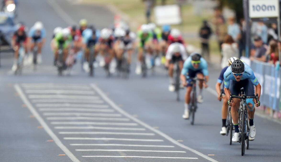 WINNING WAY: Nick White used his sprinting power in the nationals and again in a a stage of the Tour of Taiwan