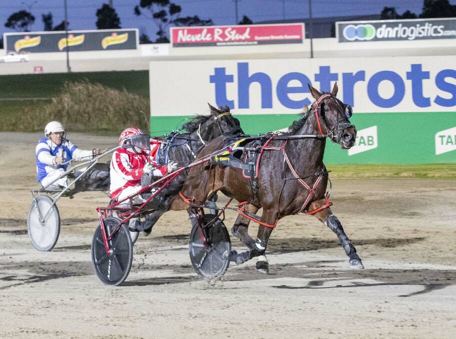 YOUNGSTER: Connor Clarke drives Miss McGonagall to victory at Melton. Picture: Stuart McCormick