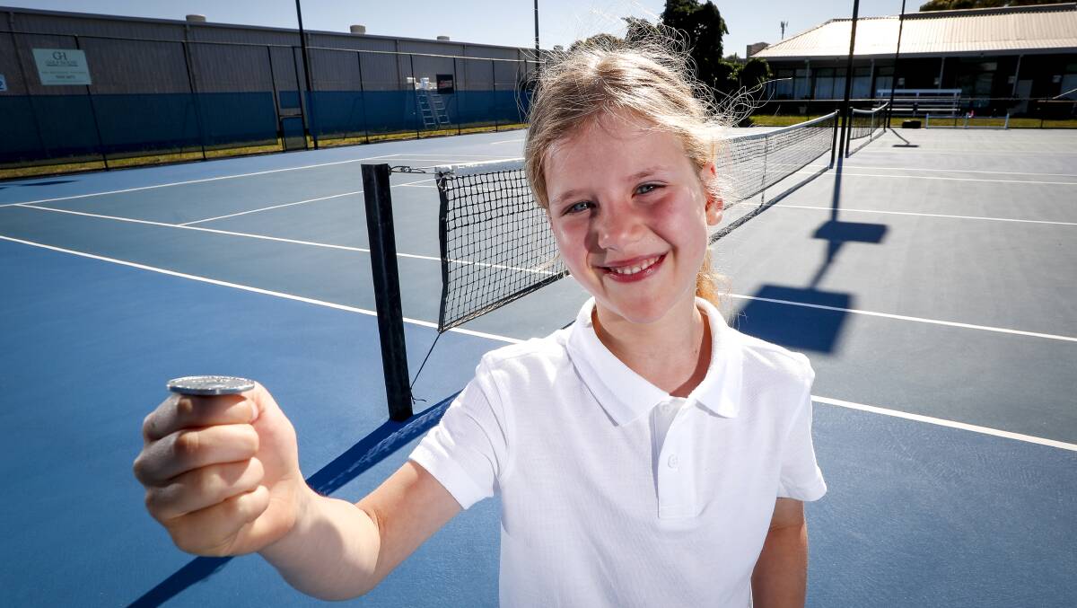 LOVE MATCH: Ava Walkenhorst, 7, has been chosen to toss the coin at an Australian Open match this week. Picture: Dylan Burns