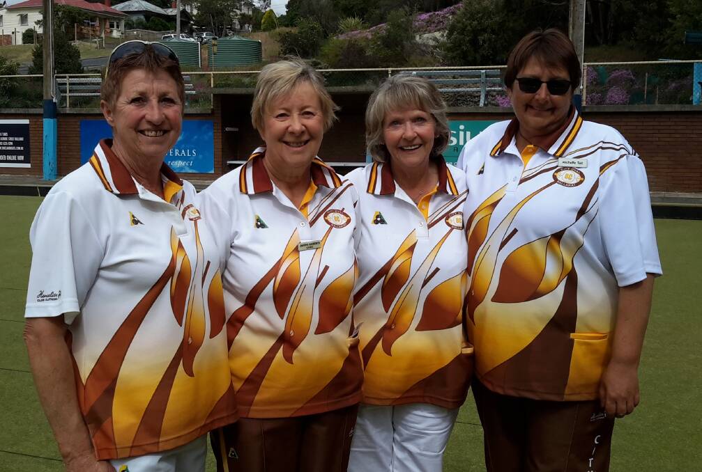 WINNING FEELING: BDBD women's fours champions Helen Sculley, Janine Roberts, Sandi Grano and Michelle Tait (City Oval).