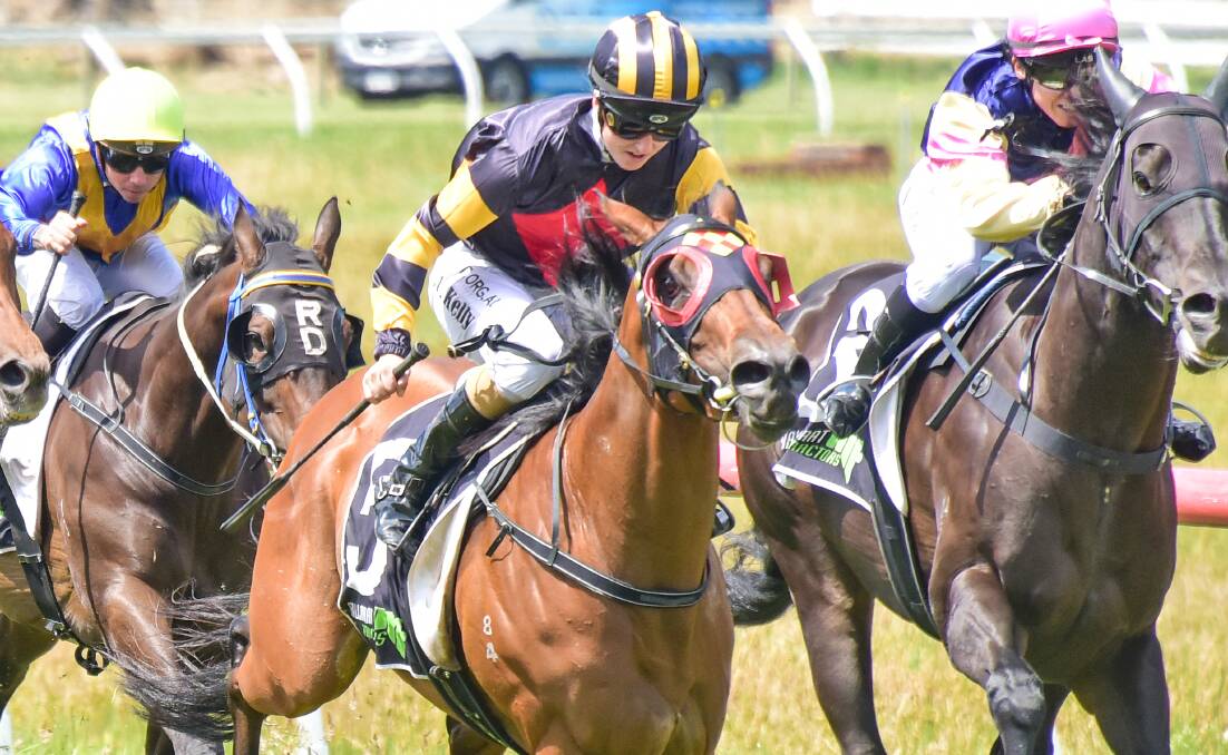 Be Miss Luchy (Alana Kelly) takies out the McKinnon Seed Cleaning Benchmark52 Handicap..Picture: Brendan McCarthy, Racing Photos 