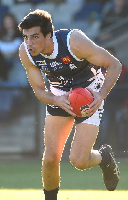 CHANGE: Grant Valles in BFL colours last year, when as a defender he was among the Navy Blues' best players at Mars Stadium.