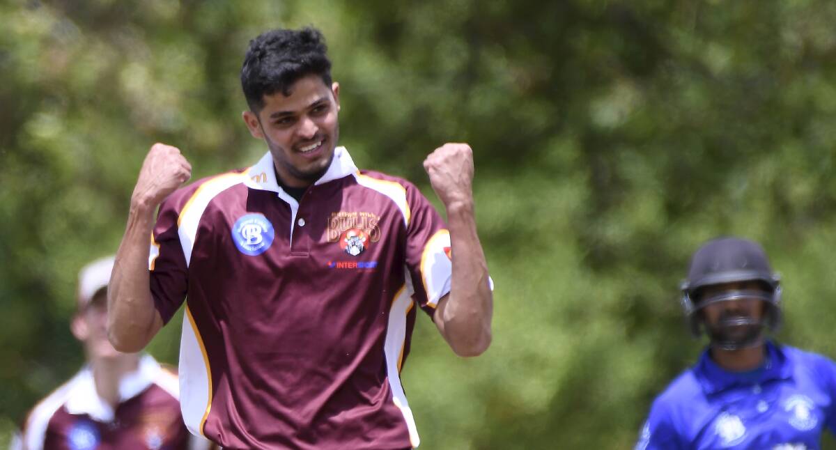 Abdul Hohammed (Brown Hil) celebrates a wicket against Golden Point.
