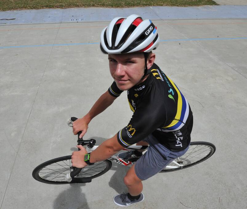 EMERGING: Ballarat teenager Jesse Norton is hoping to have a day out on his home velodrome. Picture: Lachlan bence