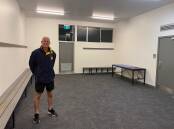 Learmonth Football and Netball Club president Stephen Griffin in the new-look visitors' rooms.