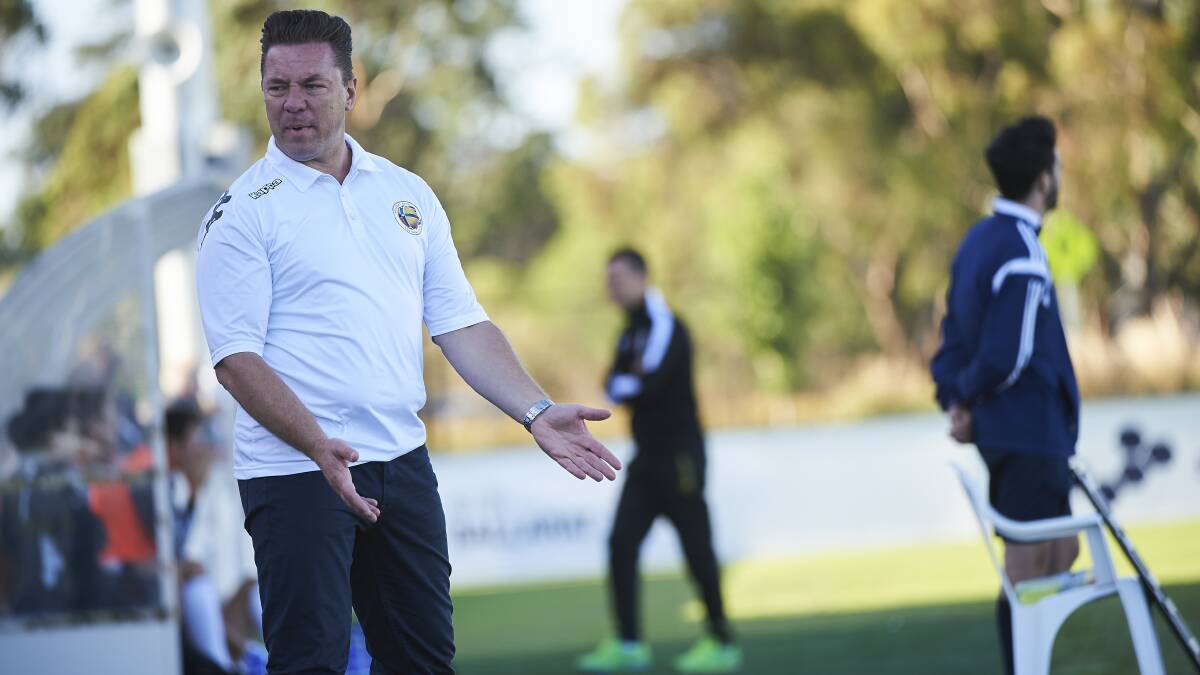 Ballarat City FC coach Danny Gnjidic look for goals