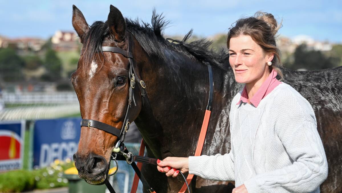 WINNING COMBINATION: Amy McDonald with Grand National Steeplechase runner Flying Agent at Warrnambool. Picture: Alice Miles/Racing Photos.