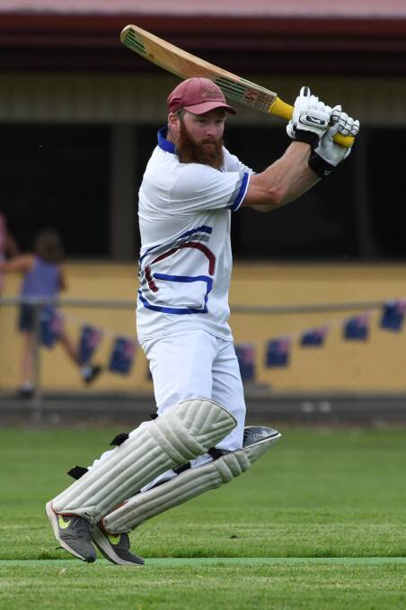 RUNS: Shaun McArthur gets runs through the cover region on his way for 95 at Linton. Picture: Kate Healy.