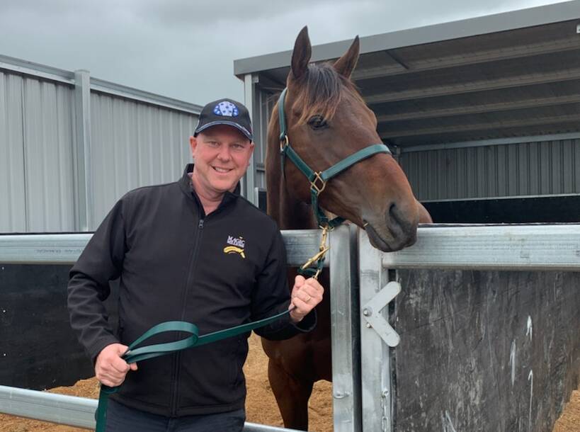 HOPEFUL: Wyle Dalziel with Mr Quickie at his Pakenham stable. 