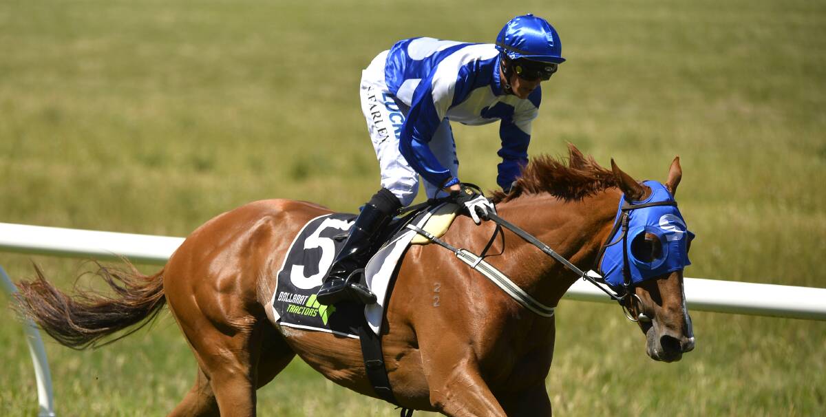 IMPORT: English jockey Neil Farley tastes victory in Australia for the first time on Gondoliera. Picture: Dylan Burns