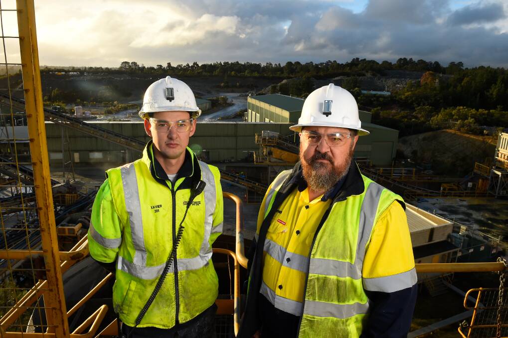24/7: Process technician Xavier Hamilton and general manager Stephen Jeffers of Castlemaine Goldfields at the Ballarat mine.