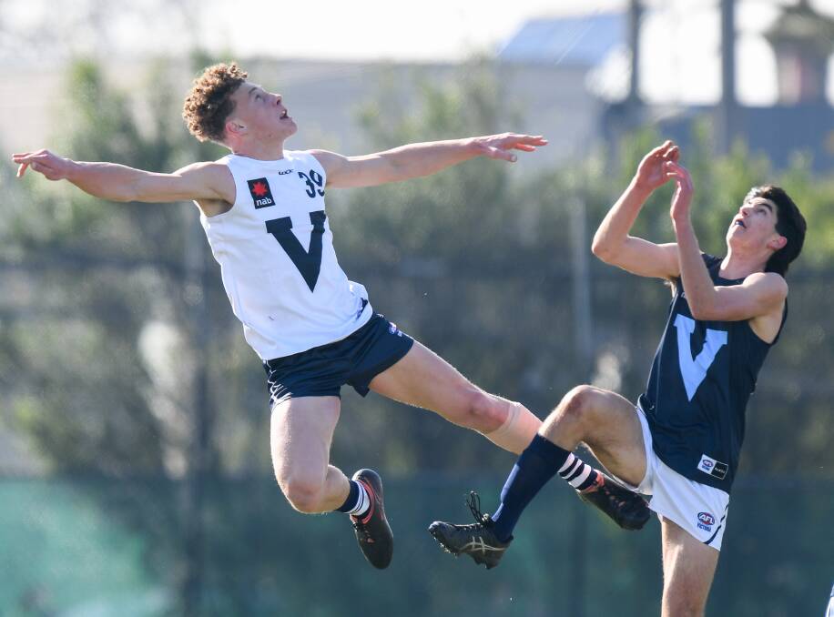 Josh Rentsch contests the ruck for Vic Country. Picture: Morgan Hancock