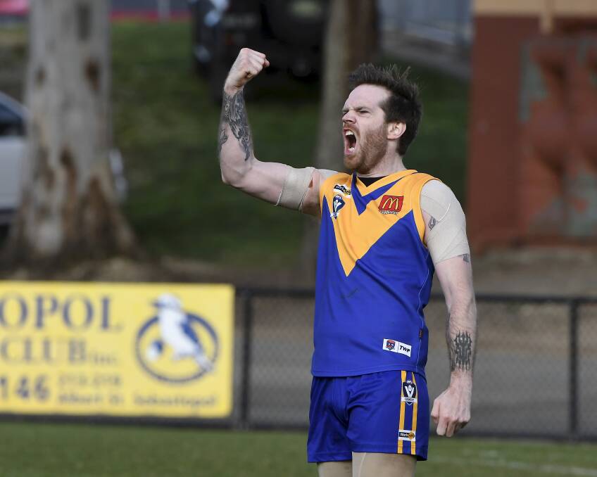 Michael Powell kicked five goals for Sebastopol. Picture: Lachlan Bence