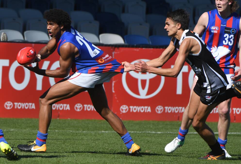 RETURN: Western Bulldogs star Jamarra Ugle-Hagan in action during his Rebels days. Picture: Kate Healy