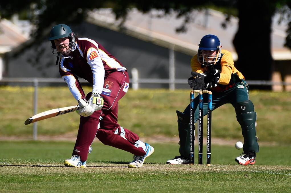 GLANCE: Brown Hill's Mitch McLaughlin turns the ball in the legside last season. Pictures: Adam Trafford