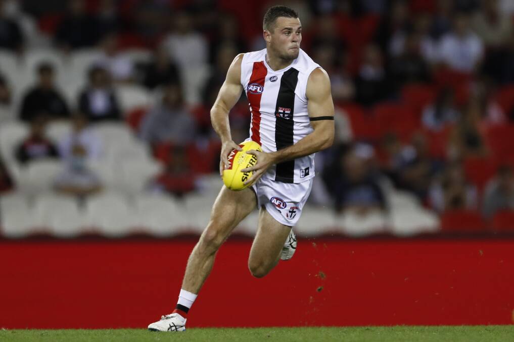 DEBUT: Brad Crouch, pictured playing in a pre-season match, will play his first game for St Kilda this weekend. Picture: Getty Images