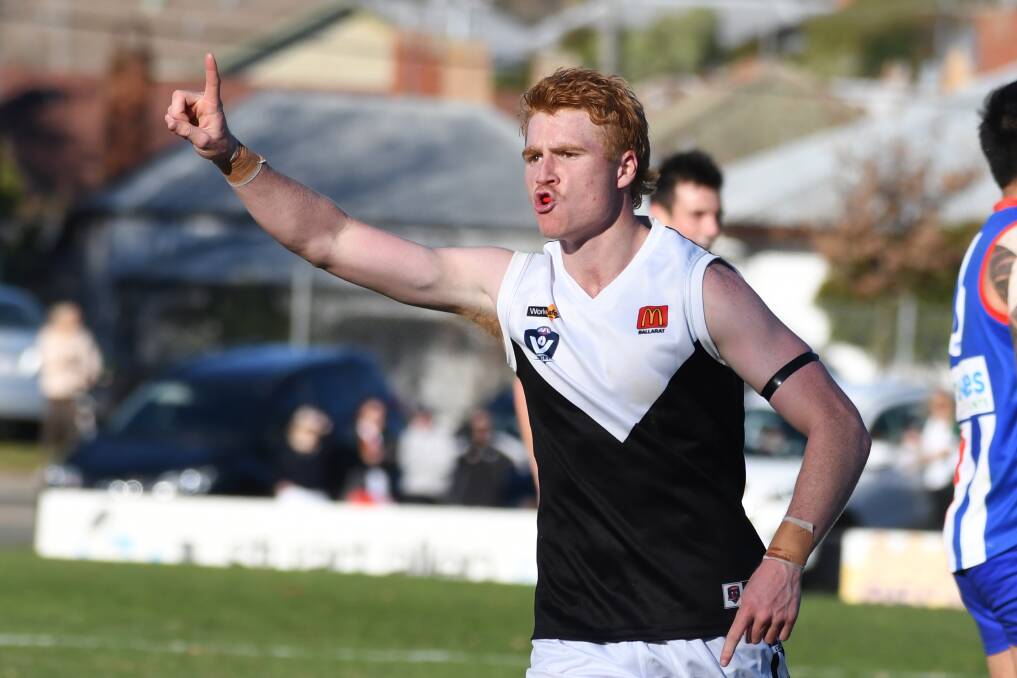 Jack Riding, pictured earlier this season, kicked three goals for North Ballarat. Picture: Kate Healy