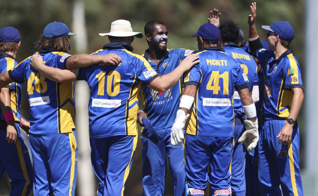 Darley's Madushanka Ekanayaka celebrates a wicket. Picture: Luke Hemer