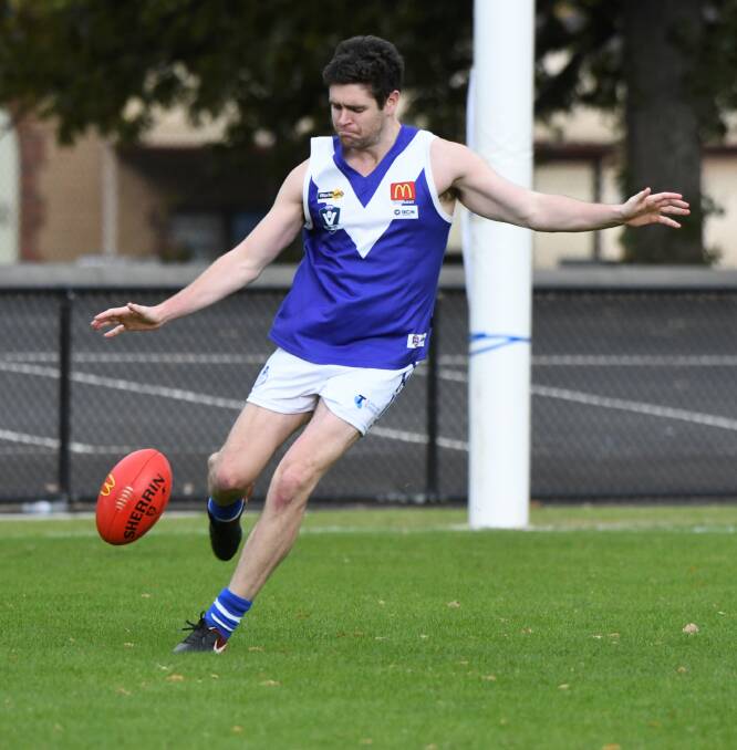Ben Brennan shifts the ball up the field during the 2019 season. Picture: Lachlan Bence