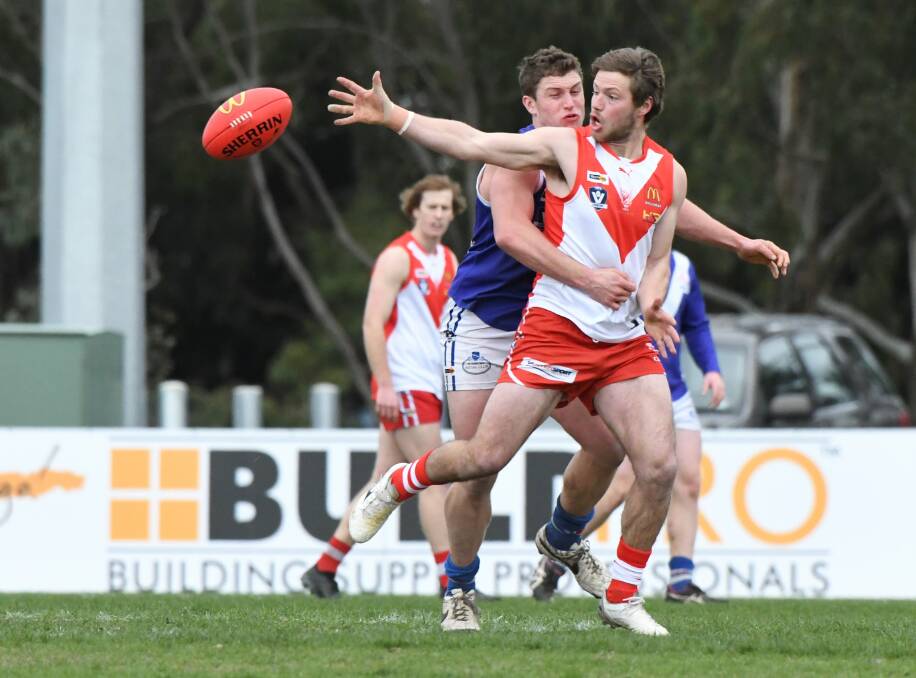 Sam James in action against Sunbury in 2019. Picture: Lachlan Bence