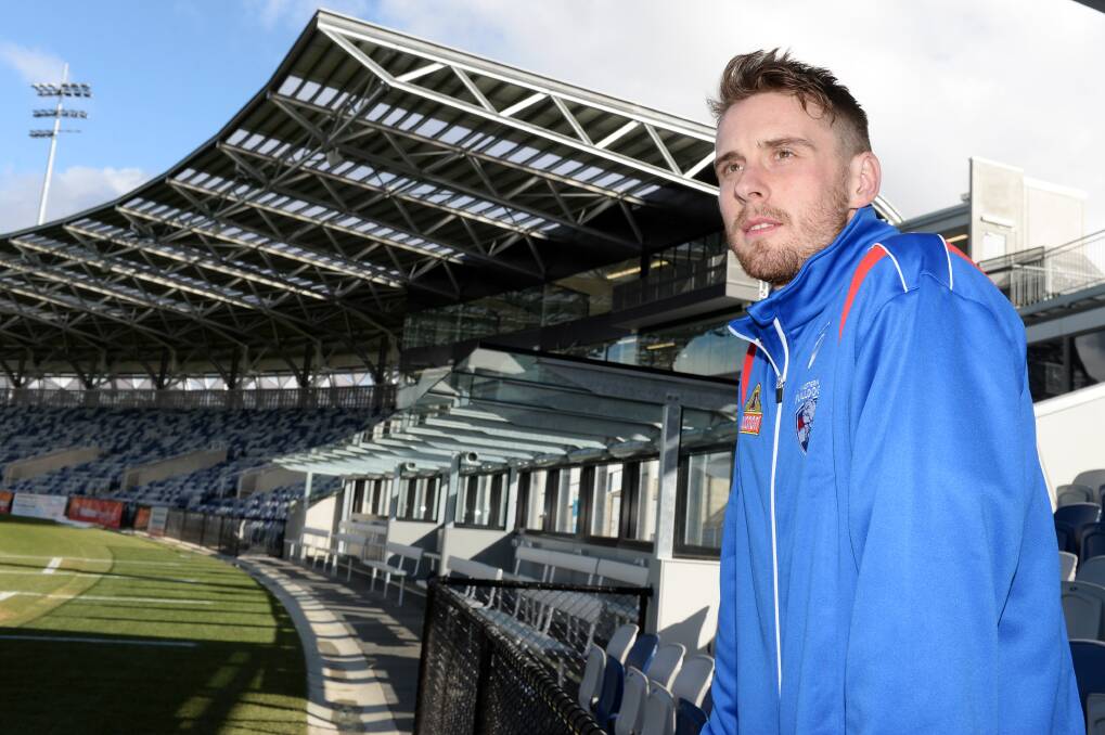 Jordan Roughead at Mars Stadium during his Western Bulldogs days. Picture: Kate Healy
