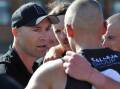 Darley coach Dan Jordan addresses his charges. Picture: Lachlan Bence