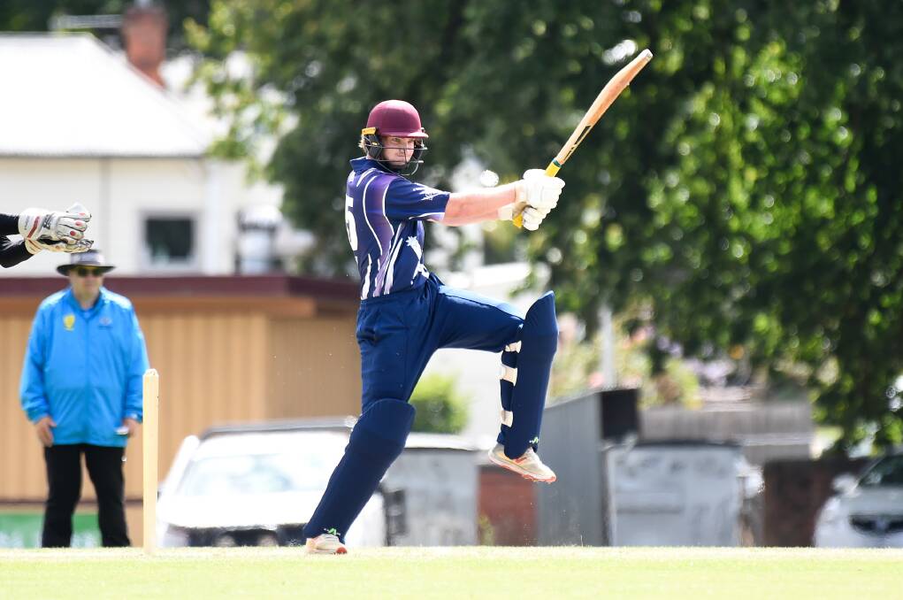East Ballarat batter Rory Low notched 40 off 35 balls in Ballarat's loss to Ferntree Gully. PIcture by Adam Trafford.