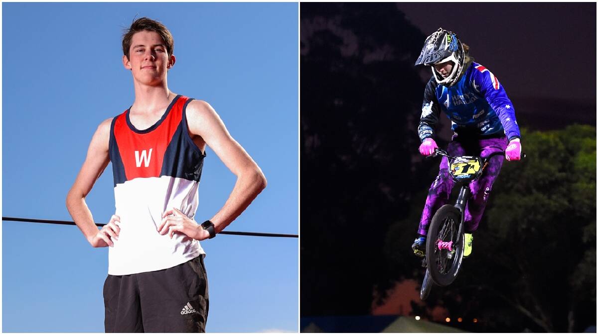 High jumper Lachlan O'Keefe and BMX rider Josh Jolly. Pictures by Luke Hemer and Adam Trafford.