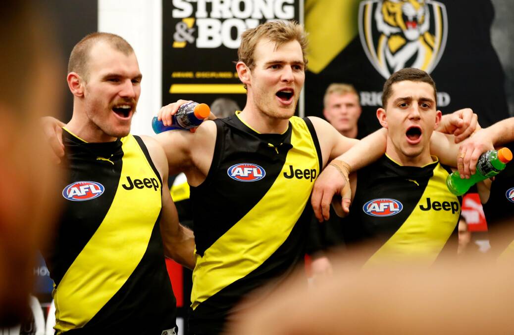Astbury had plenty of opportunities to belt out Richmond's famous song between 2017 and 2020. Picture: RICHMOND FC MEDIA