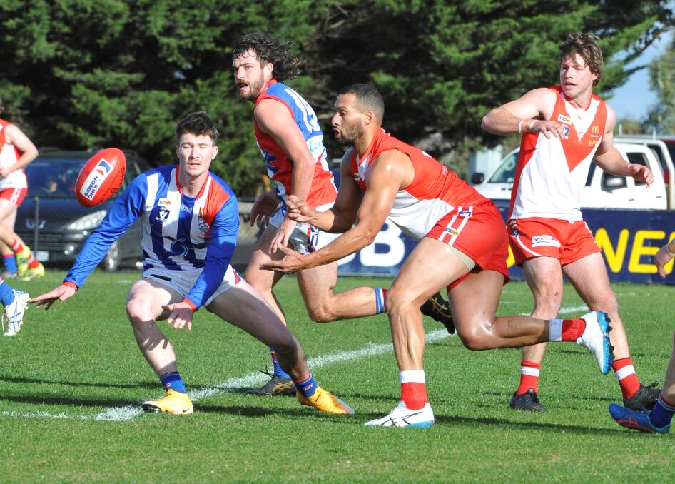Josh Gibson in action against East Point. Picture: Lachlan Bence