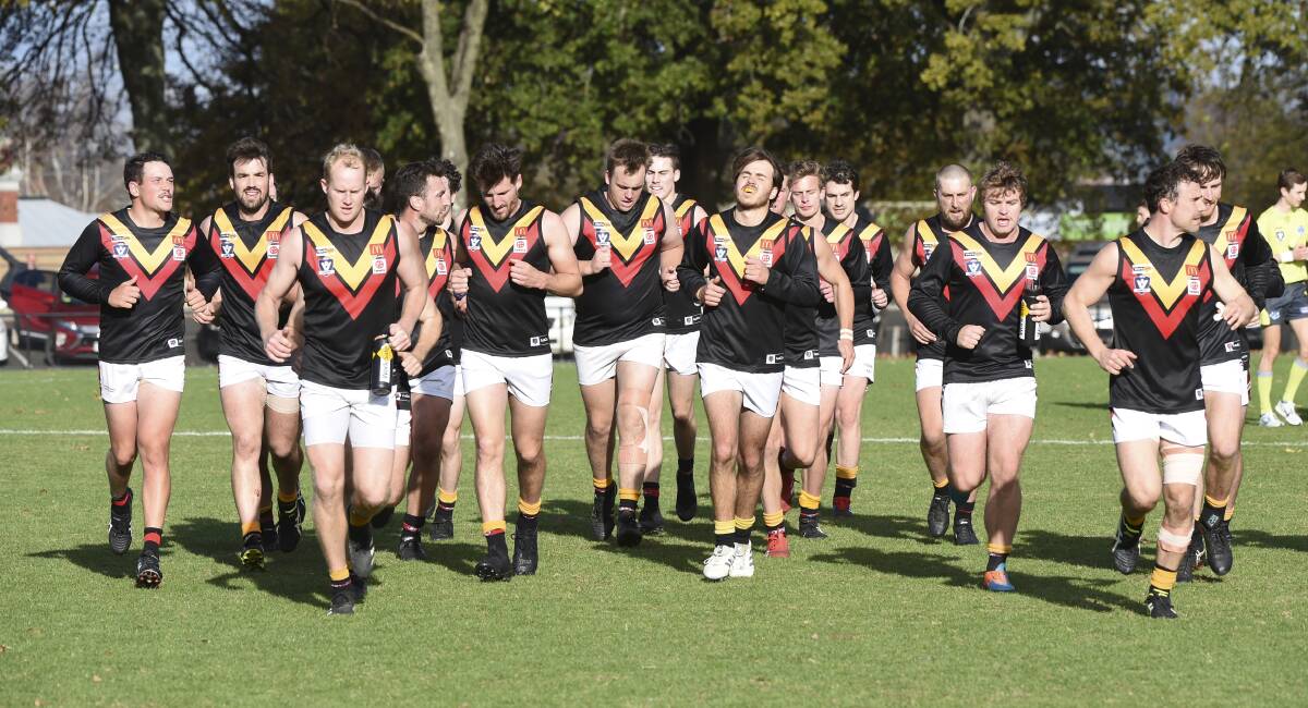 Bacchus Marsh leaves the field during its win against Redan. Picture: Lachlan Bence
