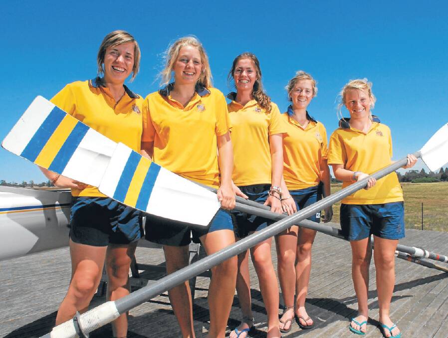 From Lake Wendouree to Olympic podium; Lucy Stephan, left, with her Ballarat Grammar crew in 2009. 