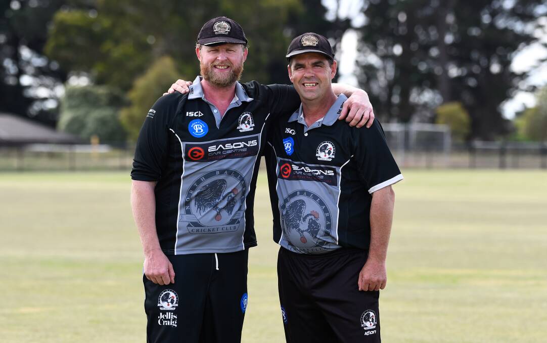 Matthew Cations and Scott Wright played their 300th game for North Ballarat at the weekend. Picture: Adam Trafford