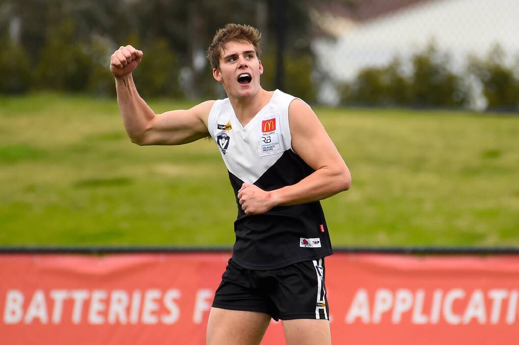 Harry Loader celebrates a goal during the 2019 season. Picture: Adam Trafford