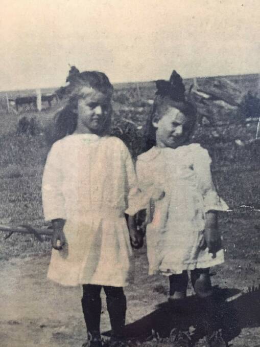 SCHOOL TIME: Dulcibel (right) with her elder sister PICTURE: Dulcibel Harwood
