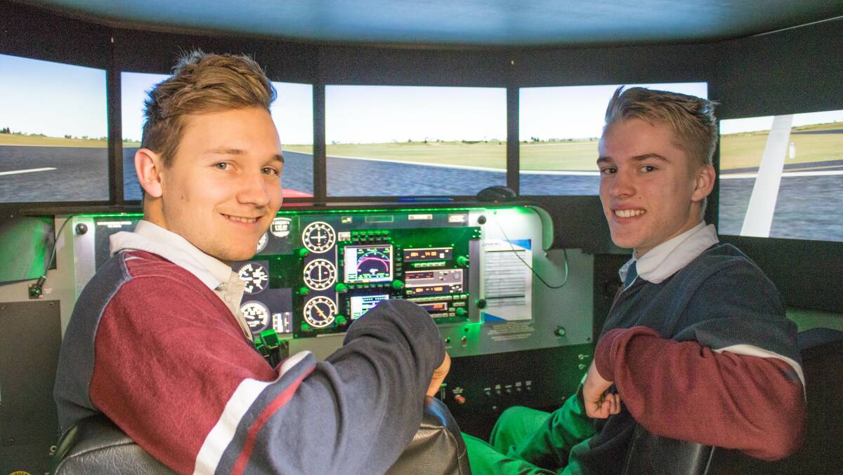 TAKING FLIGHT: Year 12 students Darcy and Tom PICTURE: Ballarat Christian College