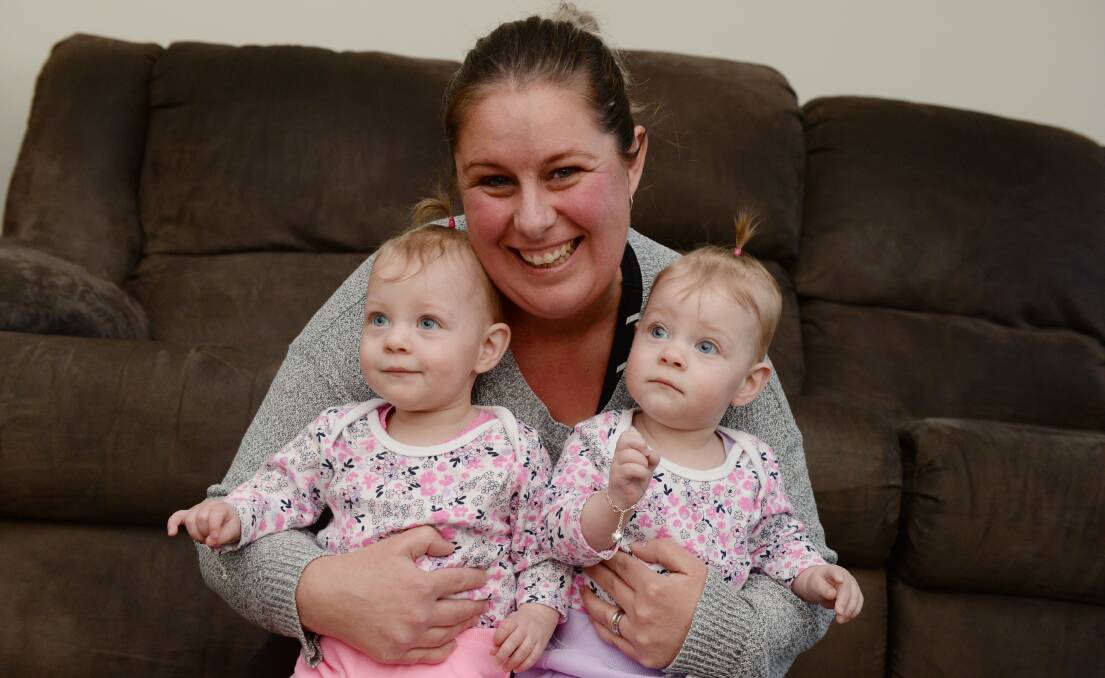 PARTY TIME: Louise Heaysman is preparing for a big weekend of celebrations with Alexa (left) and Emmie Campbell turning one on Mother's Day. Picture: Kate Healy