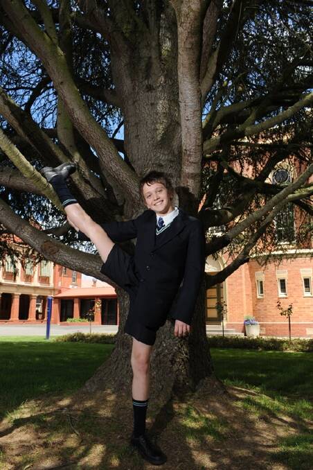 JUGGLE: Callum Linnane, aged 13, when he was attending St Patrick's College in the mornings and studying at the Australian Ballet School in the afternoon.
