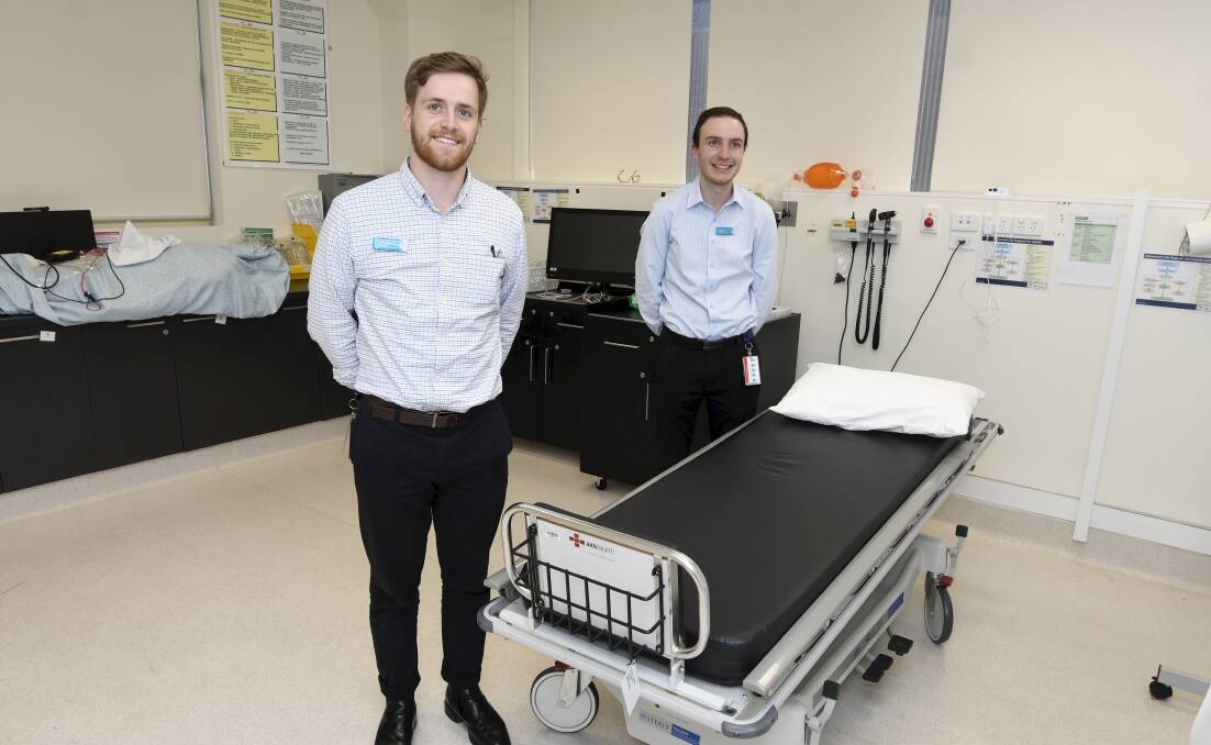 LEARNING: Deakin University rural clinical school students Haydn Knight, Mitch Steele did part of their medical training in Ballarat last year. Picture: Lachlan Bence