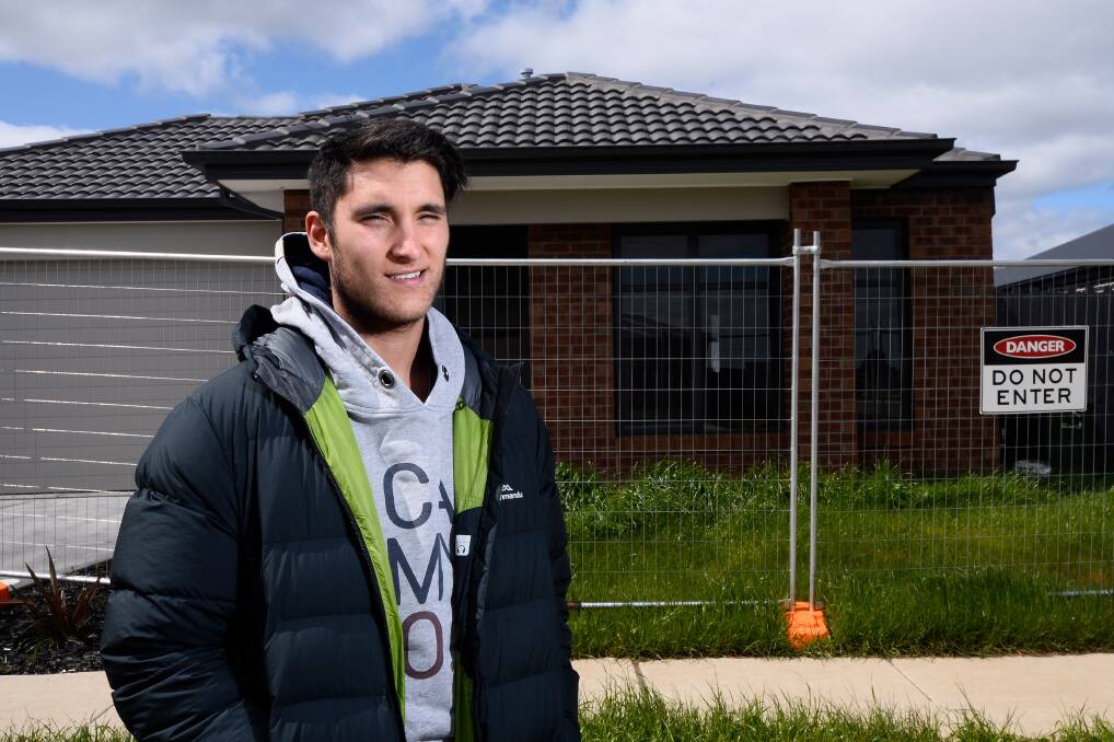 BURNED: Sam Lehmann's brand new house in Bonshaw caught fire last month and although he thought he was insured, a payment glitch means he's been left uncovered. Picture: Adam Trafford