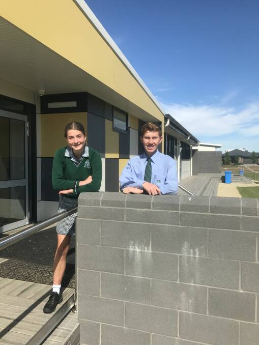 NEW DIGS: Year nine students Molly and Adam are enjoying the new year nine building at Ballarat High School. Picture: Michelle Smith