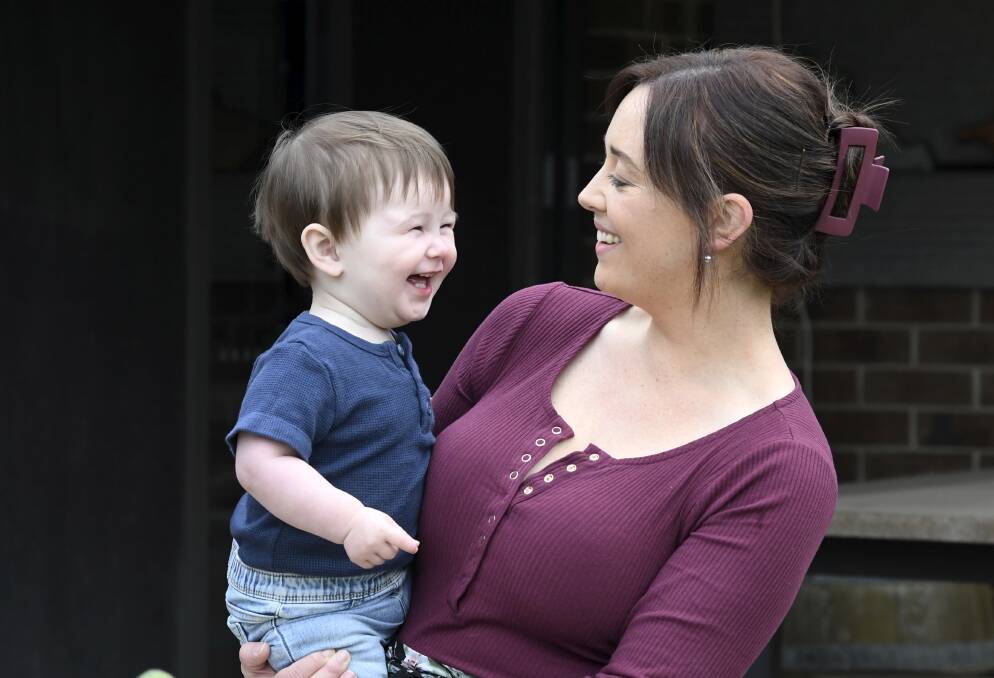 Lauren Ives with son Flynn, 14 months, who was born after Ms Ives and her husband Matt received treatment through Ballarat IVF. Picture by Lachlan Bence