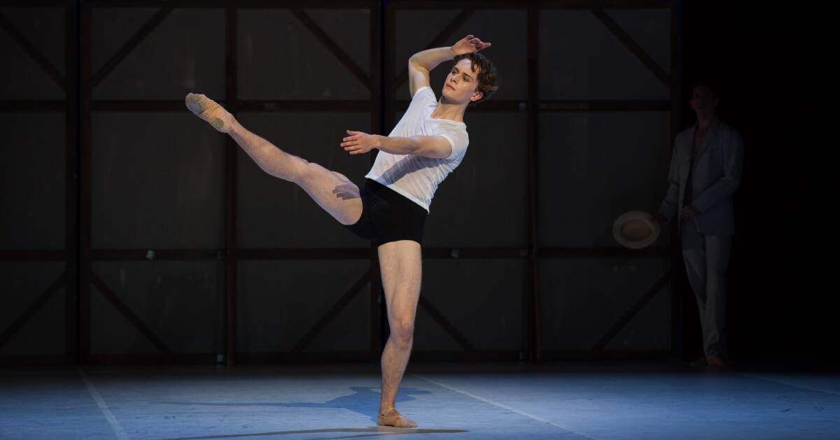 GRACE: Callum Linnane on stage during rehearsals for Nijinsky in Adelaide. Picture: Kate Longley