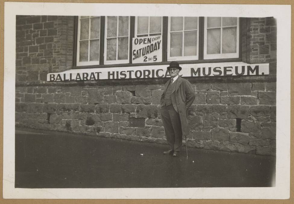 Nathan Spielvogel outside Ballarat Historical Museum, 1929. Picture courtesy of State Library of Victoria
