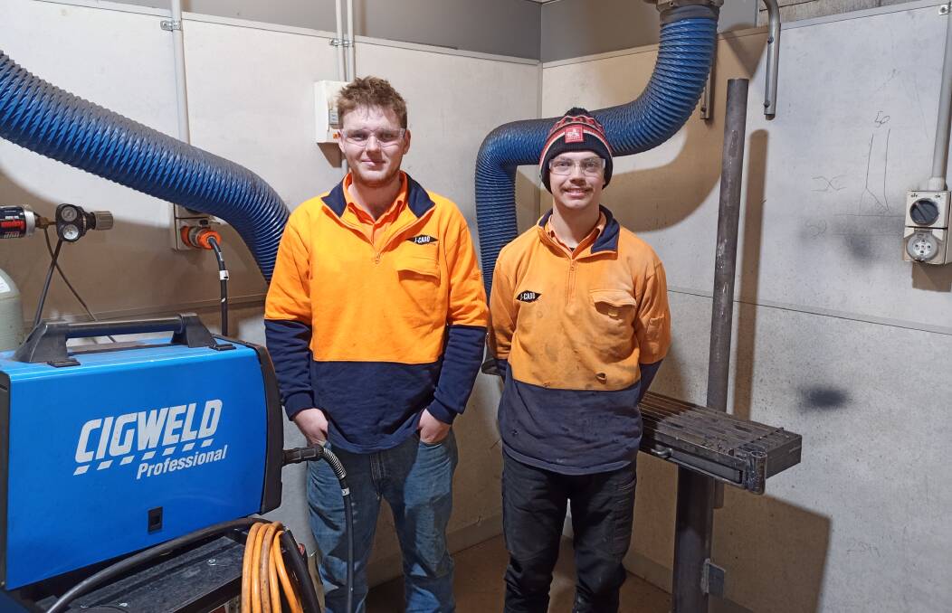 READY: Jonah and classmate Thomas will both compete in the WorldSkills Regional Championships welding competition in Ballarat this month. Picture: supplied