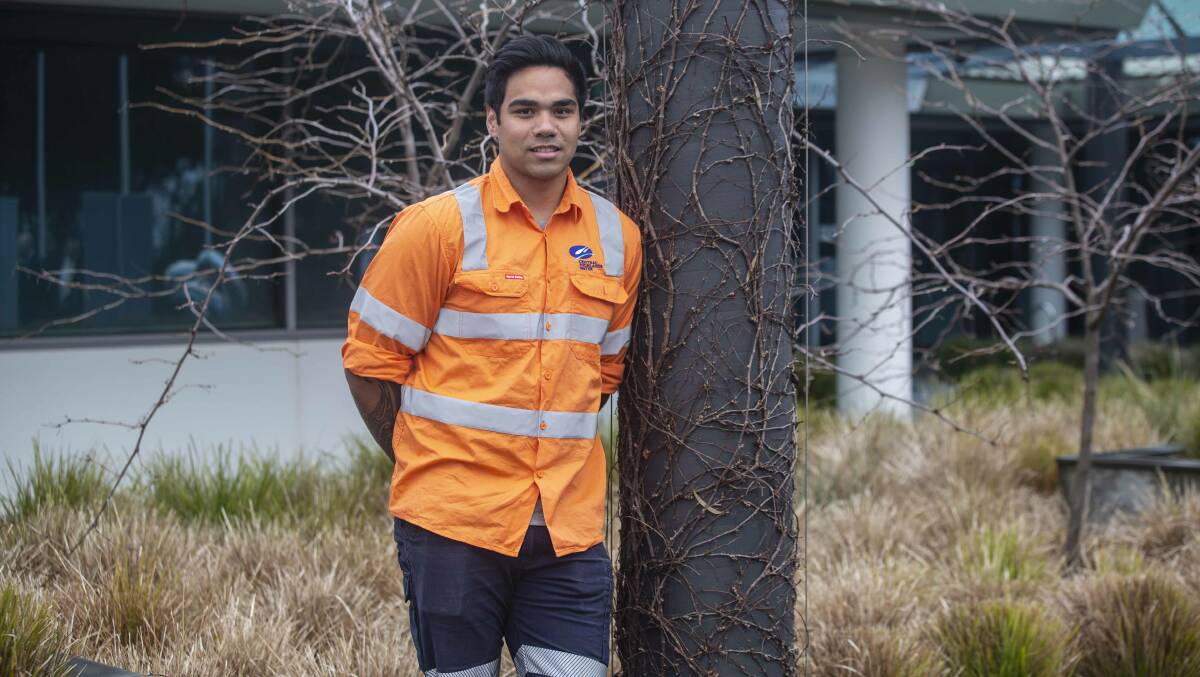 NEW CAREER: Mickitja Rotumah-Onus is completing a Certificate III in Water Industry and apprenticeship with Central Highlands Water as part of the Victorian Apprenticeship Recovery Package. Picture: Michelle Smith
