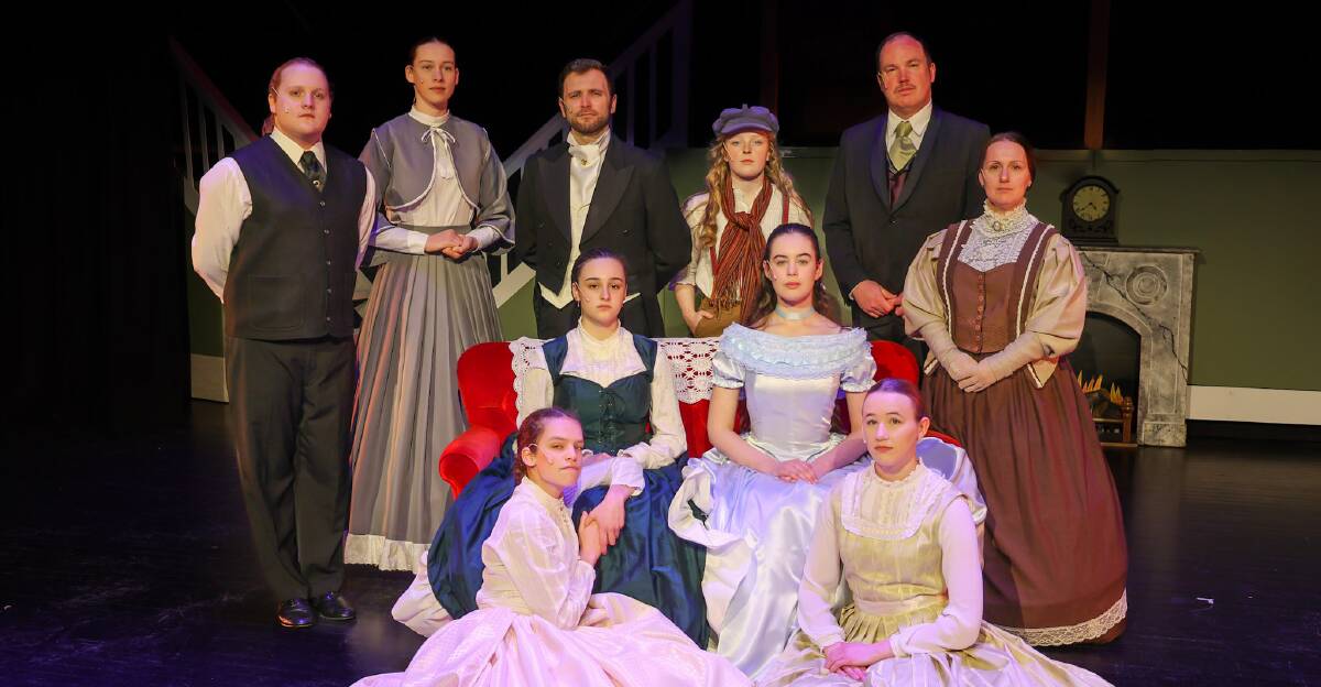 BCMA's production of Little Women features (back) Brandon Moore-Trye, Charlotte Gibson, Matt Hustwaite, Ella Harrison, Corey Hall and Cassandra Pudney; (middle) Izzy Farrah and Meika Collard; (front) Elarin Johnson and Taya Thiele. Picture supplied