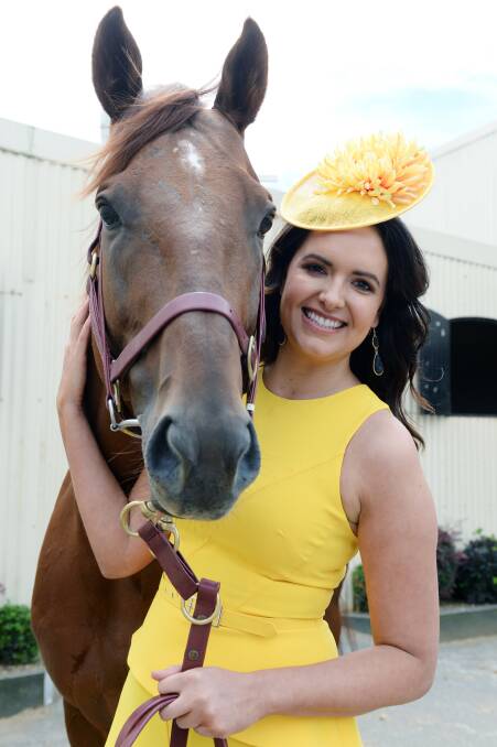 CUP COLOUR: Ballarat Cup ambassador Kate Watts and Darren Weir trained Another Coldie, who is hoping to be accepted in to the 2018 Sportsbet Ballarat Cup. Picture: Kate Healy
