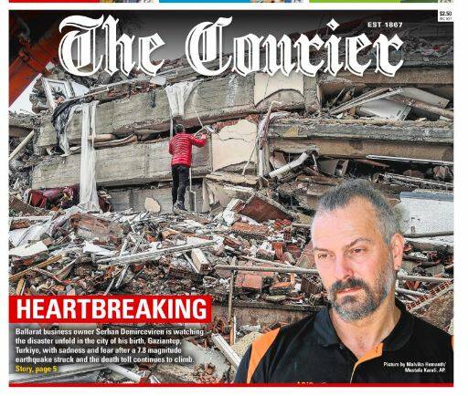 Tuesday's The Courier front page highlighted the heartbreak of the earthquake that struck Turkiye and Syria